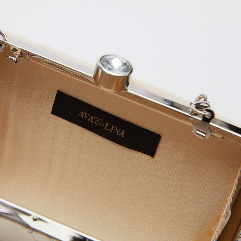 Gold Clutch Purse for Women Bow Knot, Glitter Evening Handbag