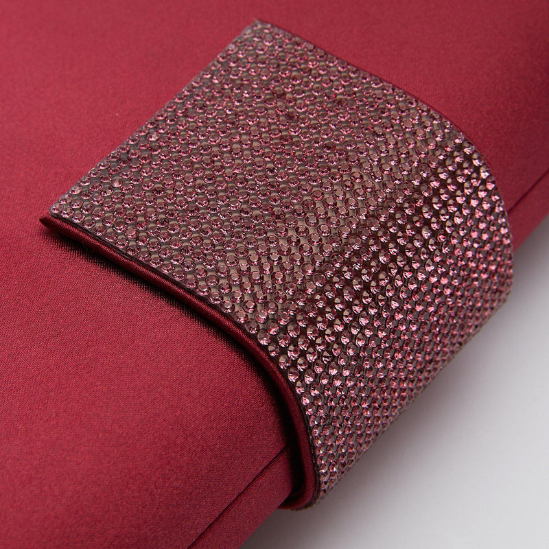 Rhinestone Embellished Pomegranate Clutch Purse for Women, Emulation Silk Evening Handbag