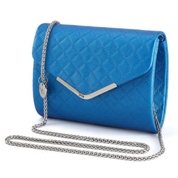 Royal Blue Clutch Purse for Women, Adjustable Chain Quilted Crossbody Shoulder Bag